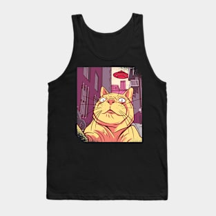 Cat Selfie Funny Cat Meme With UFO Tank Top